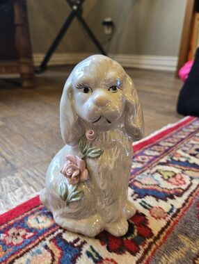 Vintage Lusterware Ceramic Dog Figurine